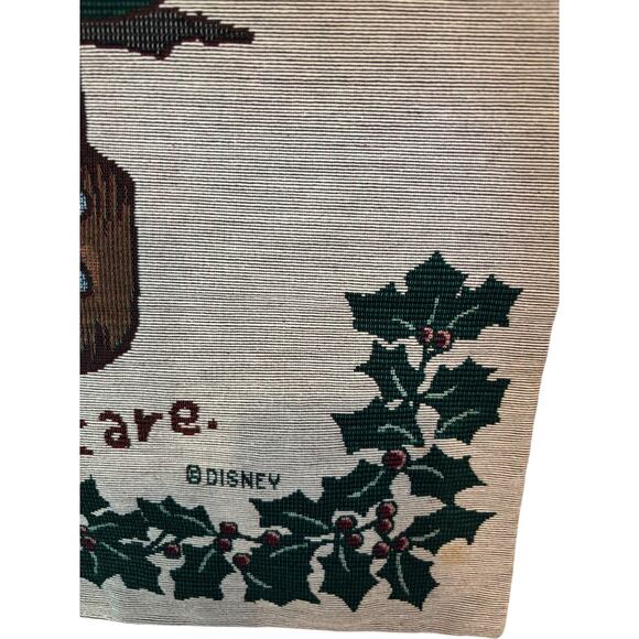 Vintage Disney Winnie The Pooh Wall Hanging Tapestry Christmas Wrapping Present - Picture 7 of 7